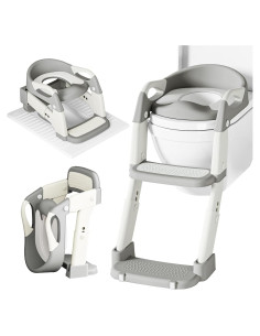 Asiento de Entrenamiento para Baño 3-en-1 CUXFLS Gris