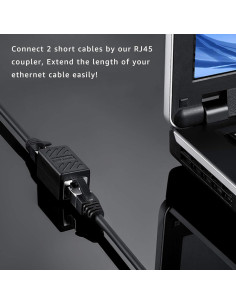 Acoplador RJ45 DEFACE Hembra a Hembra Cat8 Cat7 Cat6 10 Piezas 2