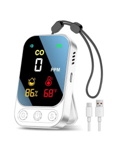 Detector de Monóxido de Carbono VEAOC HD09 3 en 1 con Sensor de Temperatura y Humedad