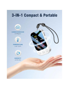 Detector de Monóxido de Carbono VEAOC HD09 3 en 1 con Sensor de Temperatura y Humedad 2