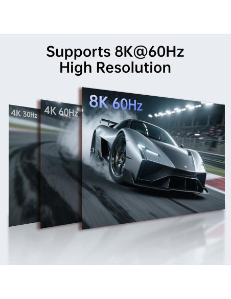 Interruptor HDMI 4 en 1 Biaze 8K@60Hz 4K@120Hz Control Remoto