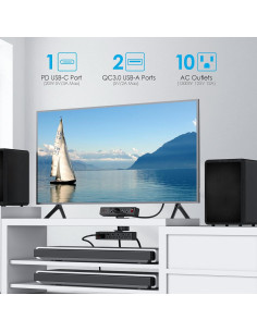 Toma de Corriente con Abrazadera VILONG 10 Salidas AC 3 USB 2