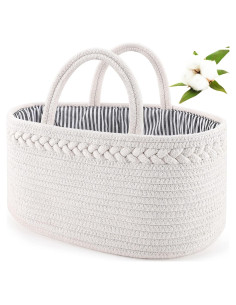 Cesta de Pañales ABenkle Grande Algodón Blanco Organizador