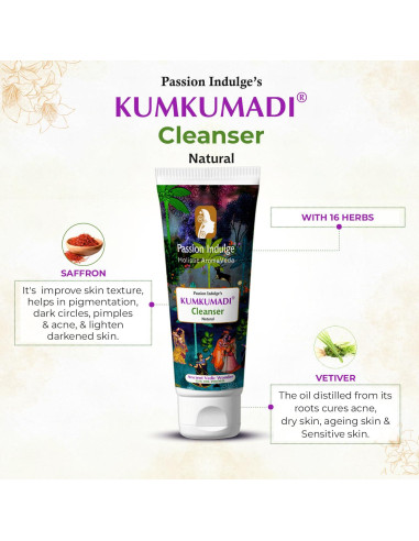 Limpiador Facial Kumkumadi Passion Indulge 100ml - Con Azafrán y 16 Hierbas