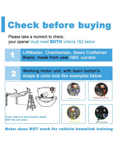 Control Remoto de Puerta de Garaje DDCafor 893MAX 2 Botones 2