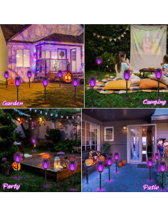 Luces Solares de Halloween IkeeRuic 6 Piezas Moradas 20.5 cm 2