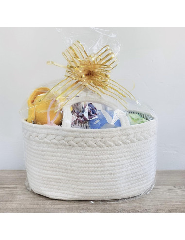 Cesta de Pañales ABenkle Grande Algodón Blanco Organizador