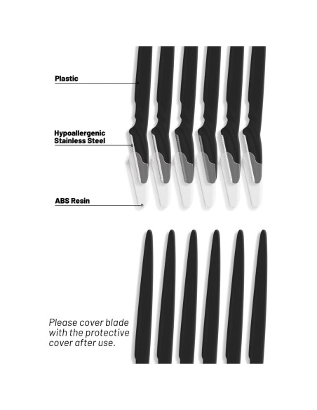 Afeitadora de Dermaplanado MoHern 30 Piezas Negra Multifuncional