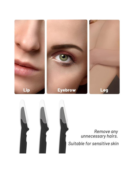 Afeitadora de Dermaplanado MoHern 30 Piezas Negra Multifuncional