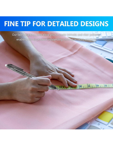 12 Bolígrafos Borrables por Calor para Tela - lyforx Negro