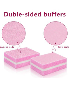 Bloques de Pulido de Uñas LNAUJS, 12 Piezas Doble Grano 2