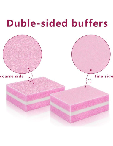 Bloques de Pulido de Uñas LNAUJS, 12 Piezas Doble Grano