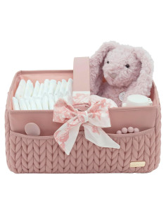 Cesta de Pañales LUKJOJO Rosa Polvoriento 5L Plegable y Ligera