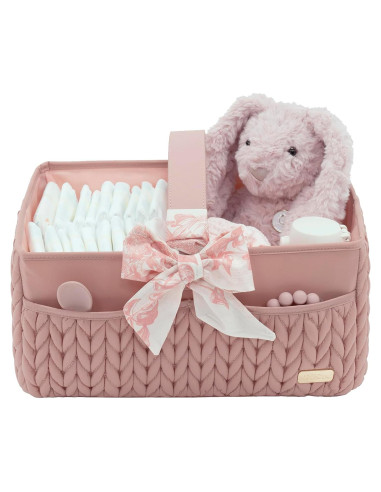 Cesta de Pañales LUKJOJO Rosa Polvoriento 5L Plegable y Ligera