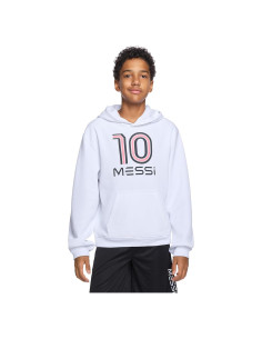 Sudadera con Capucha Messi para Niños 6 Años Blanca