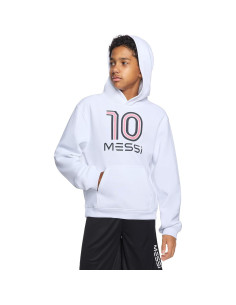 Sudadera con Capucha Messi para Niños 6 Años Blanca 2