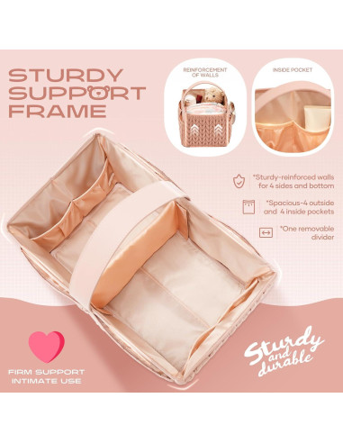 Cesta de Pañales LUKJOJO Rosa Polvoriento 5L Plegable y Ligera