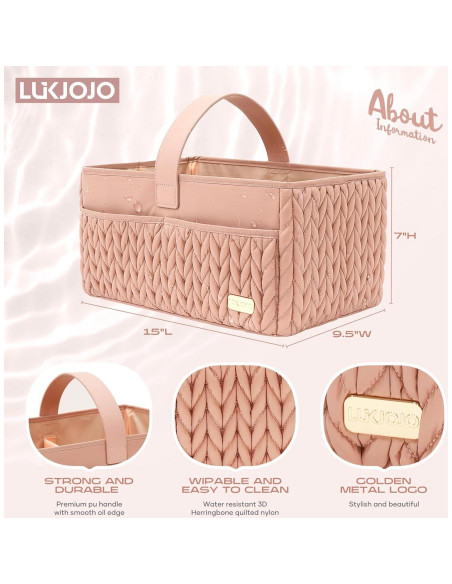 Cesta de Pañales LUKJOJO Rosa Polvoriento 5L Plegable y Ligera Cesta de Pañales LUKJOJO Rosa Polvoriento 5L Plegable y Ligera
