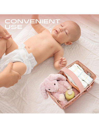 Cesta de Pañales LUKJOJO Rosa Polvoriento 5L Plegable y Ligera