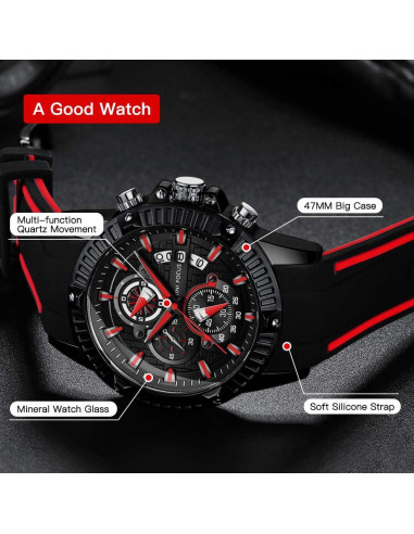 Reloj Deportivo Militar MF MINI FOCUS Cuarzo 47mm Negro