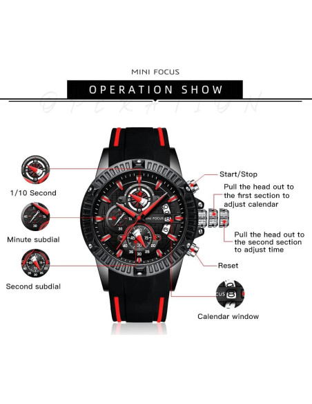 Reloj Deportivo Militar MF MINI FOCUS Cuarzo 47mm Negro Reloj Deportivo Militar MF MINI FOCUS Cuarzo 47mm Negro