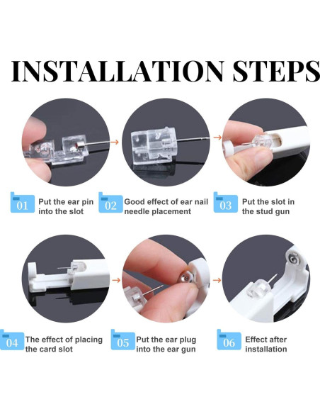 Kit de perforación de orejas 2 piezas - Pistola desechable 3mm