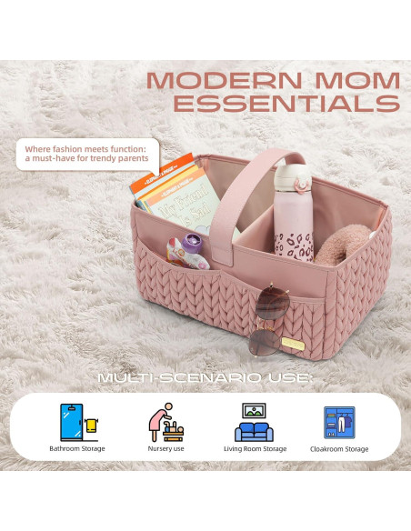 Cesta de Pañales LUKJOJO Rosa Polvoriento 5L Plegable y Ligera Cesta de Pañales LUKJOJO Rosa Polvoriento 5L Plegable y Ligera