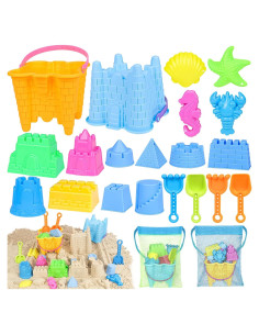 Juguetes de Playa Lenglao para Niños 2 Cubos 4 Moldes 2 Bolsas