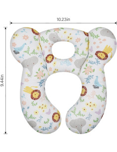 Almohada de Viaje para Bebés ZHOMA León Blanco 27x27 cm 2