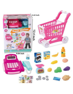 Juego de Carrito de Compras Rosa LLK Trading 40 Piezas 2