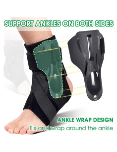 Soporte para Tobillo TISMOD con Compresión en X - Negro Grande 2