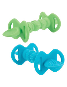 Cucharas de Silicona Nuby Dipeez 2 en 1 Azul Verde 2pk