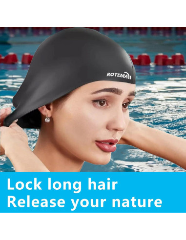 Gorro de natación de silicona Rotema - Impermeable y ergonómico