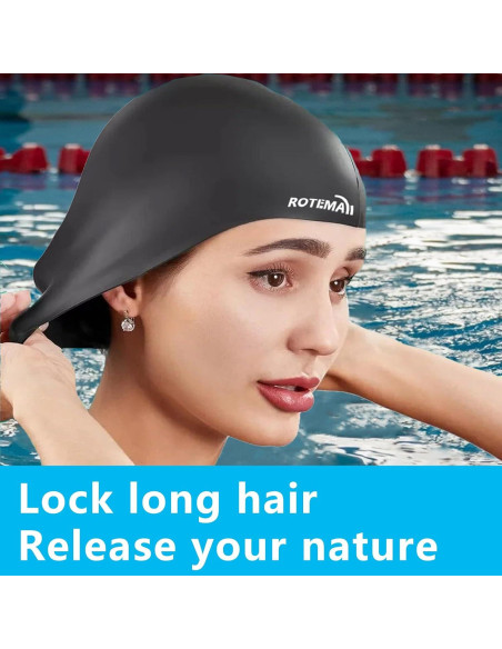 Gorro de natación de silicona Rotema - Impermeable y ergonómico