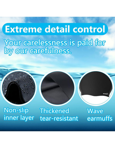 Gorro de natación de silicona Rotema - Impermeable y ergonómico