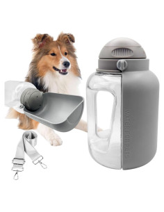 Botella de Agua Portátil para Perros Diamond Mutt 1000ml Gris