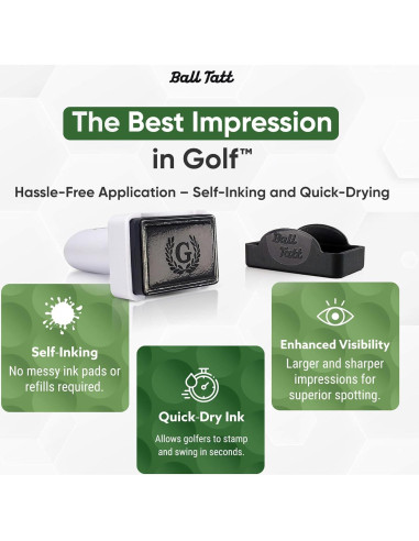 Sello de Pelota de Golf Ball Tatt - Marcador Autoinking Reutilizable