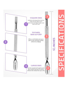 Empujador de Cutículas Utopia Care Acero Inoxidable 14 cm 2