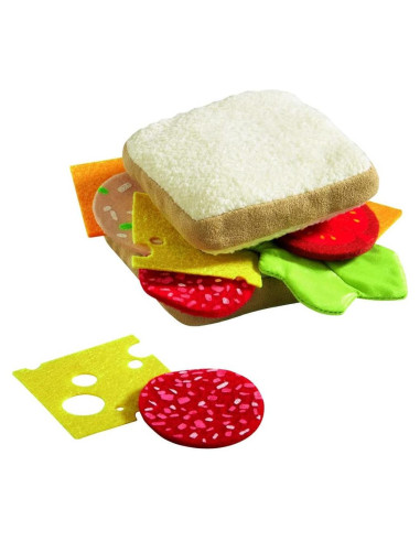 HABA Conjunto de Comida de Juguete Sandwich Suave 12 Piezas