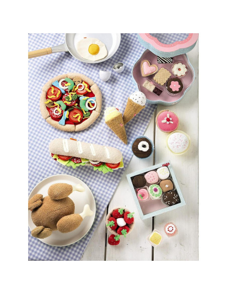 HABA Conjunto de Comida de Juguete Sandwich Suave 12 Piezas