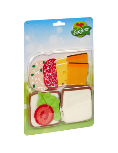 HABA Conjunto de Comida de Juguete Sandwich Suave 12 Piezas