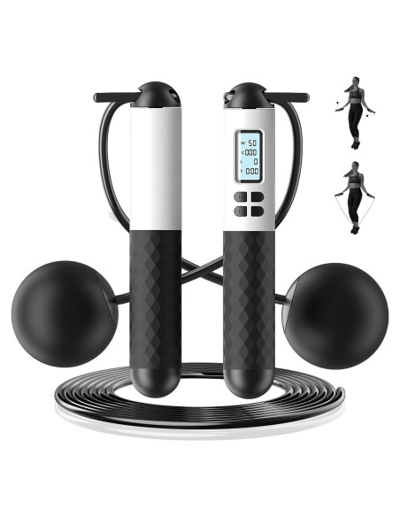 Cuerda de saltar inalámbrica IUUWON 6 cm con contador LCD Cuerda de saltar inalámbrica IUUWON 6 cm con contador LCD