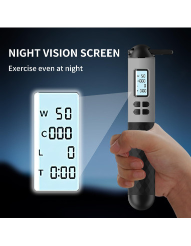 Cuerda de saltar inalámbrica IUUWON 6 cm con contador LCD