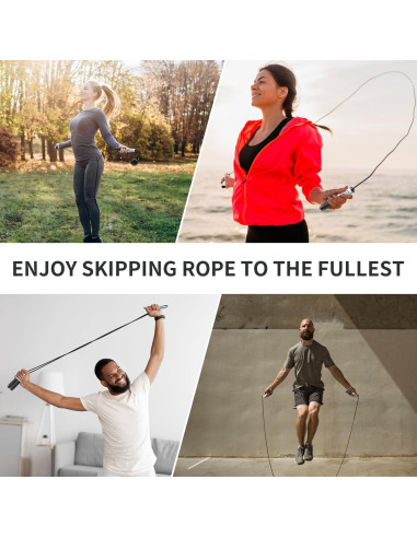 Cuerda de saltar inalámbrica IUUWON 6 cm con contador LCD