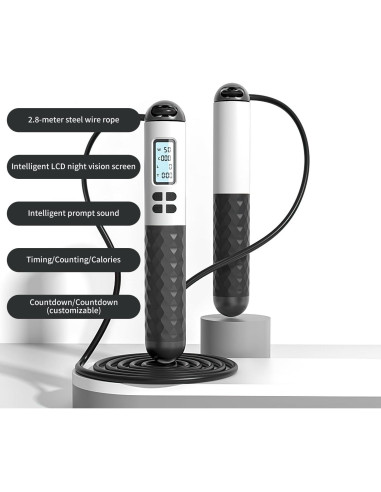 Cuerda de saltar inalámbrica IUUWON 6 cm con contador LCD