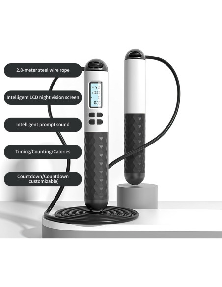 Cuerda de saltar inalámbrica IUUWON 6 cm con contador LCD Cuerda de saltar inalámbrica IUUWON 6 cm con contador LCD