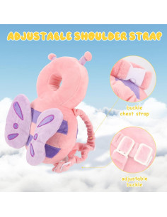 Mochila de Protección para Bebés Q77 - Mariposa Rosa Suave 2