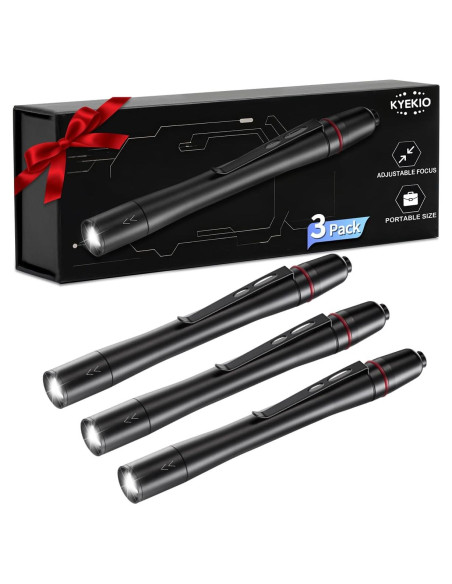 Linterna de Bolígrafo LED 3Pack Yuyao KeRun, Ajustable e Impermeable