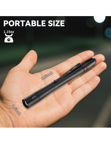 Linterna de Bolígrafo LED 3Pack Yuyao KeRun, Ajustable e Impermeable