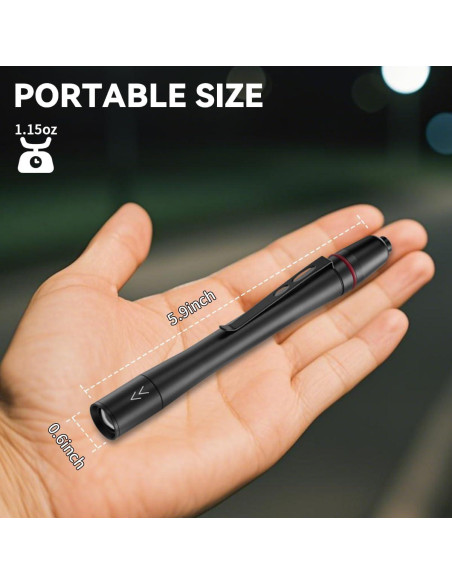 Linterna de Bolígrafo LED 3Pack Yuyao KeRun, Ajustable e Impermeable